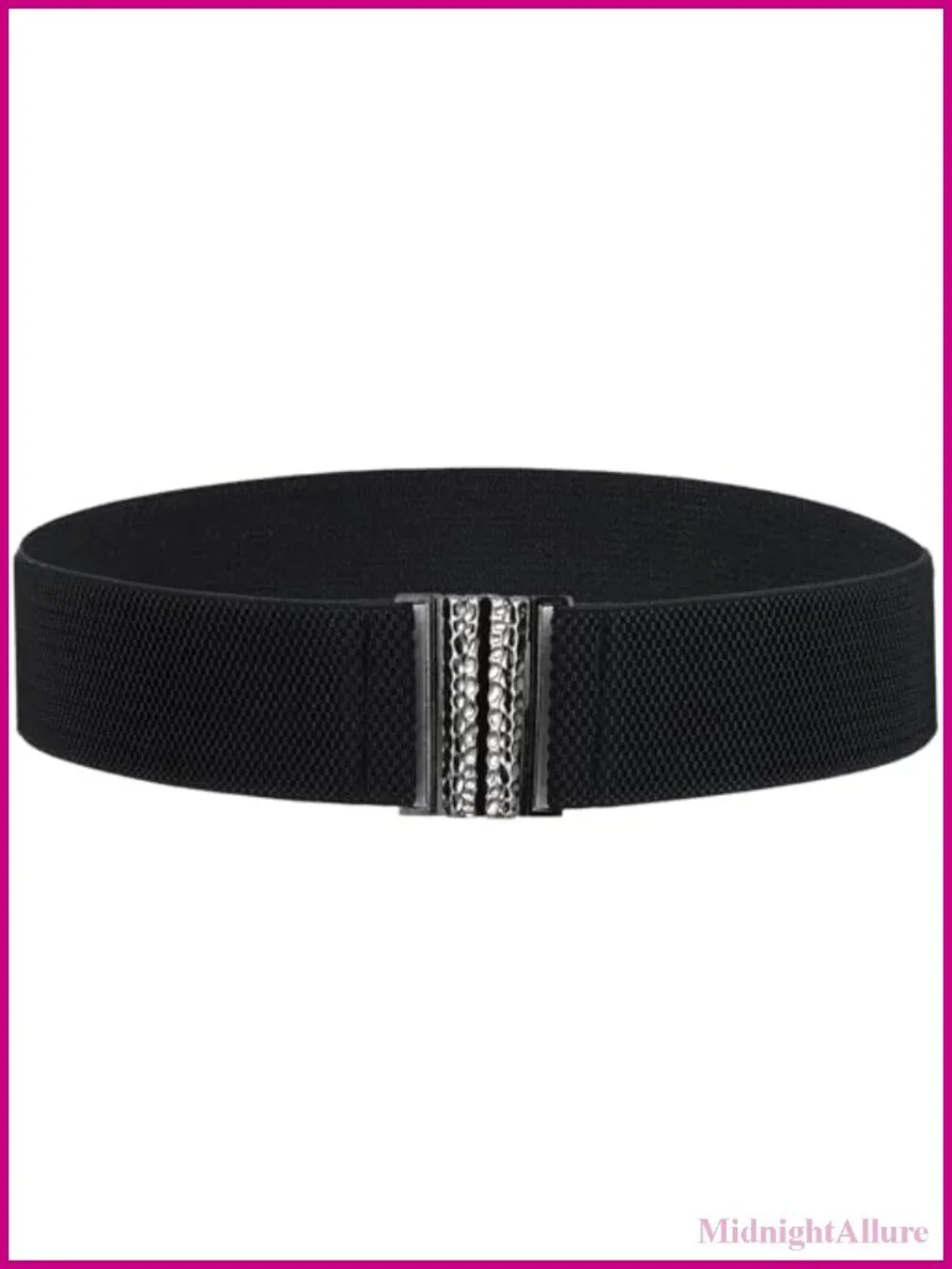Women's Wide Elastic Cinch Waist Belt Stretch Polyester Zinc Alloy Buckle